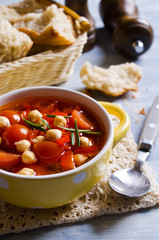 Clear soup with vegetables