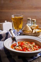 Clear soup with vegetables