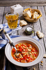 Clear soup with vegetables