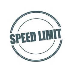 Speed Limit stamp text on circle on white background