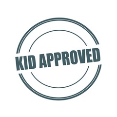 Kid approved stamp text on circle on white background