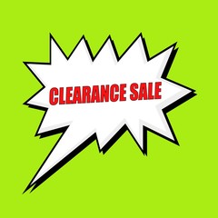 clearance sale wording speech bubble