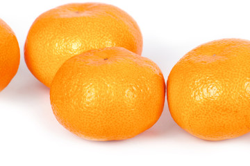 Ripe mandarins isolated on a white