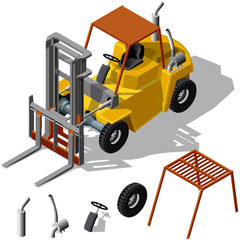 Forklift loader shadowed