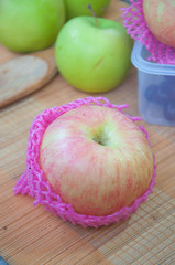 Fresh apples with EPE foam fruit
