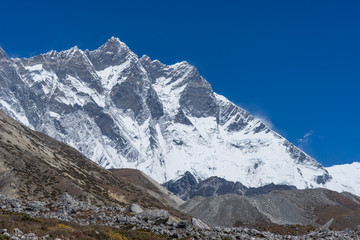 Lhotse mountain from Everest region trek
