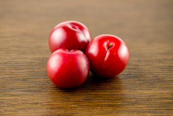 Macro of ripe runus cerasifera cherryplums