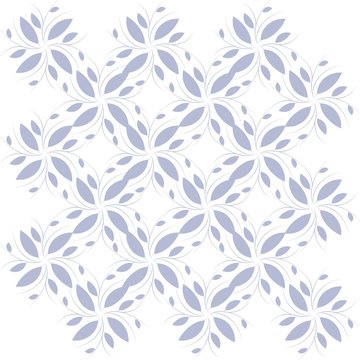 Seamless background, abstract, blue branches and leaves on a white  background. Design element, vector