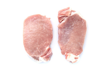 Image of raw meat pork on a white background