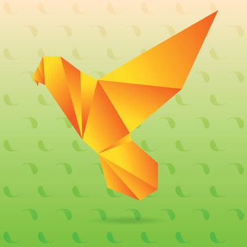 Yellow lovebird origami
