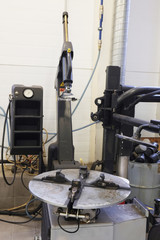  metal tool cabinet at service station