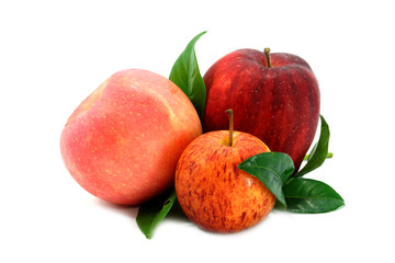Red apple isolate on white background.
