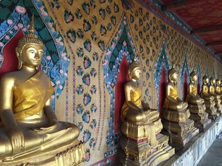 Buddha statues at Wat Arun in Bangkok