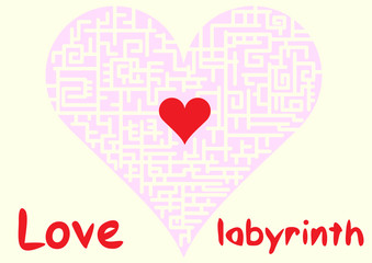Love labyrinth with heart