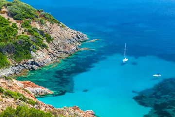 Raamstickers Zomer kustlandschap van Zuid-Corsica © evannovostro
