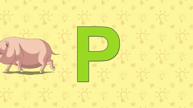 Piglet. English ZOO Alphabet - letter P
Поросенок  и буква  P  английского алфавита.