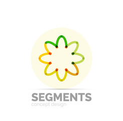 Abstract geometric linear hipster floral icon, frame design, flat style