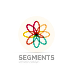 Abstract geometric linear hipster floral icon, frame design, flat style