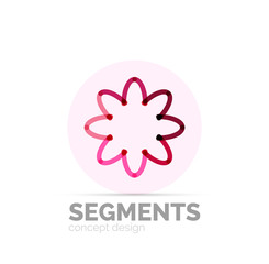 Abstract geometric linear hipster floral icon, frame design, flat style