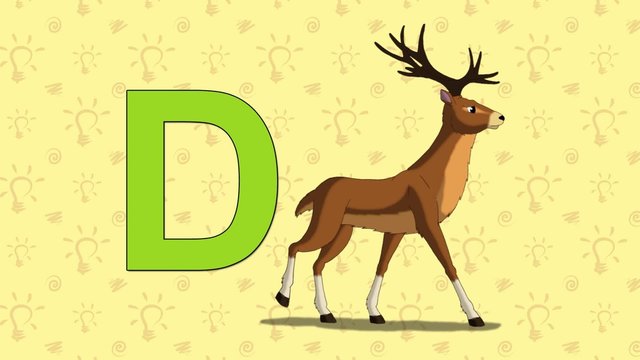 Deer. English ZOO Alphabet - letter D
Олень  и буква  D  английского алфавита.