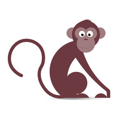 Funny cartoon monkey in vector