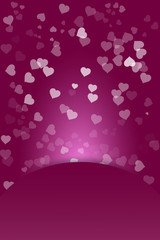 Fototapeta na wymiar A background of hearts on Valentine's Day