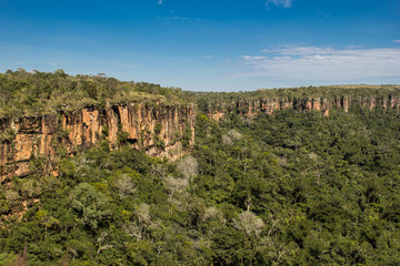 View of cliffs of Chapada dos Guimaraes - Mato Grosso - Brazil