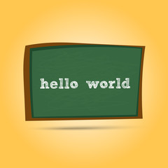 Green chalkboard for school. Cartoon chalkboard