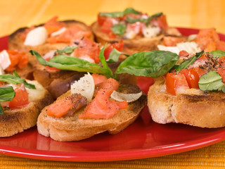 Bruschetta with smoked salmon