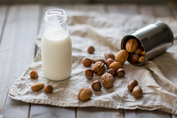 Mixed Nuts with bottle milk