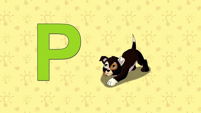Puppy. English ZOO Alphabet - letter P
Щенок  и буква P  английского алфавита.