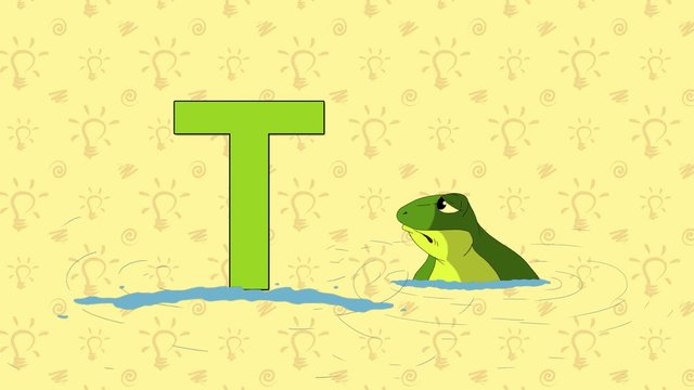 Toad. English ZOO Alphabet - letter T
Жаба  и буква T  английского алфавита.