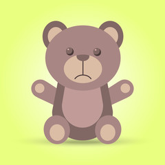Obraz na płótnie Canvas Sad brown teddy bear in vector