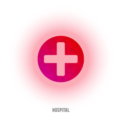 First aid red cross sign. Medical cross