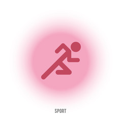 Sport sign. Running red man