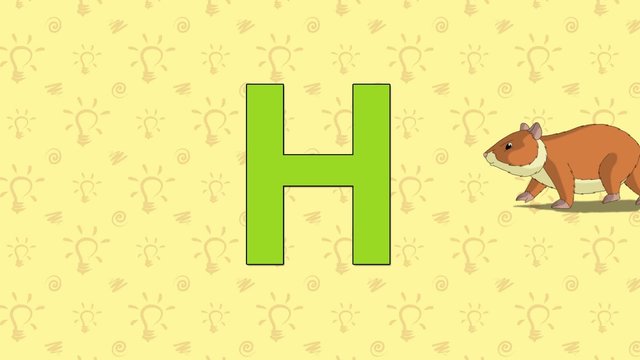Hamster. English ZOO Alphabet - letter H
Хомяк и буква H  английского алфавита.