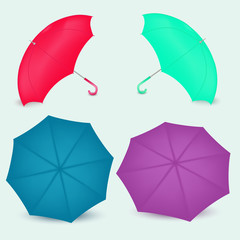 Opened umbrella different colors in vector