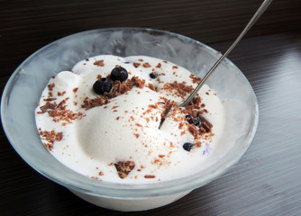 Ice cream with blueberries