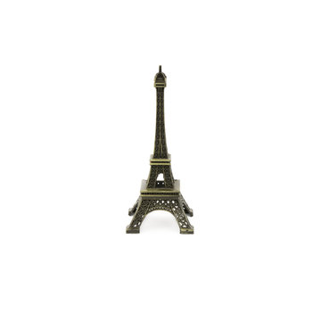 Scale Model Of Eiffel Tower Isolated On White Background