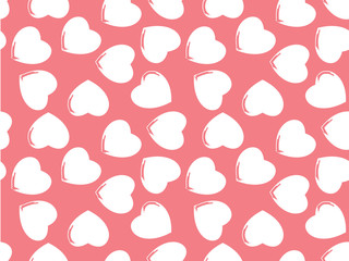 Fototapeta na wymiar Seamless background of hearts in pastel color