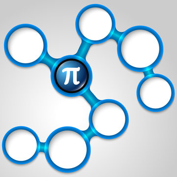 Vector blue frames for your text and pi symbol