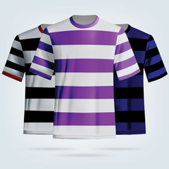 Color soccer T-shirts template. Football team equipment
