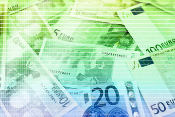 Euro banknotes close-up