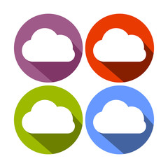 Simple Cloud Shape Circle Icon Set