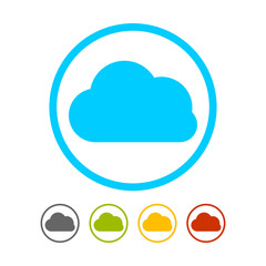 Simple Cloud Shape Round Icon