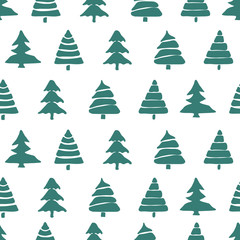 Fir tree seamless pattern