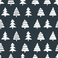 Obraz premium Fir tree seamless pattern