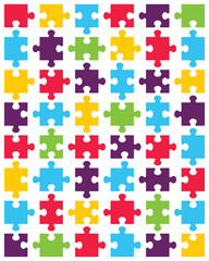 Vector illustration of colorful puzzle, separate pieces