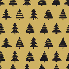 Obraz premium Fir tree seamless pattern