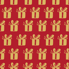 Seamless vector pattern with gift